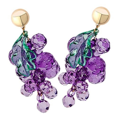 FOMIYES Trauben Ohrringe für Teen Mädchen Leichte Hautfreundliche Statement Ohrschmuck Süße Fruchtige Design Ohrhänger Geeignet für Party Schule Alltag von FOMIYES