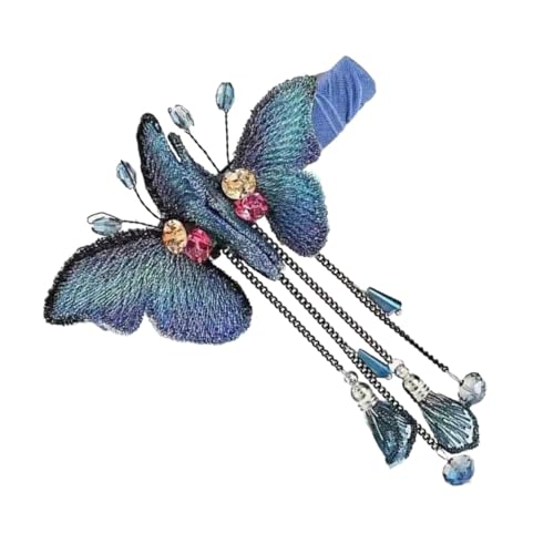 FOMIYES Traumhafte Schmetterling Haarklammer mit Quaste und Funkelnden Strasssteinen Eleganter Haarschmuck für Frauen und Mädchen Vielseitiger Clip für Hochzeit Party und Alltag Passend von FOMIYES