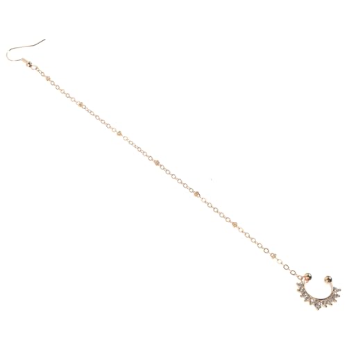 FOMIYES U Förmiger Nasenring Goldfarben Kreative Nasenpiercing Schmuck Langer Metallketten Lippenring Offener U Clip Nasenstecker für Damen und Herren für Party Club Strand von FOMIYES