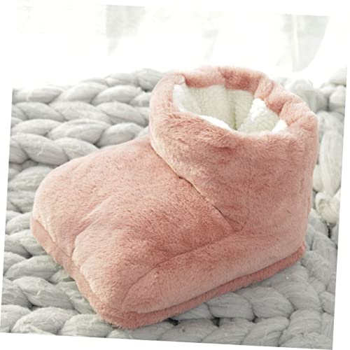 FOMIYES USB Beheizbare Schuhe Warmhaltend USB Fußwärmer Elektrisch Für Damen Mädchen Kuschelig Rosa All in One Schuh Heizgerät Büro Winter von FOMIYES