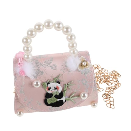 FOMIYES Umhängetasche mit Niedlichem Panda Chinesischer Stil Leichte Mädchen Tasche mit Perlendetails Kompakt und für Alltag und Geburtstag von FOMIYES