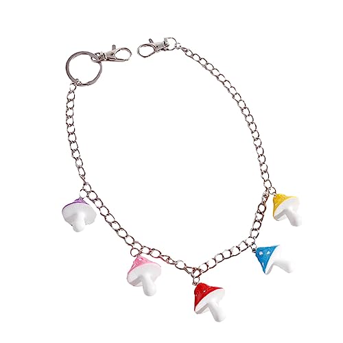 FOMIYES Unisex Hosenkette mit Pilzanhänger Retro Denim Taillenkette Robustes Metall Trendige Hängende Kette für Damen und Herren für Jeans und von FOMIYES