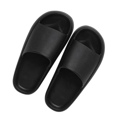 FOMIYES Unisex Slippers Sommer Hausschuhe Rutschfest EVA Material Peep Toe Design Für Zuhause Hotel Alltag Schwarz von FOMIYES