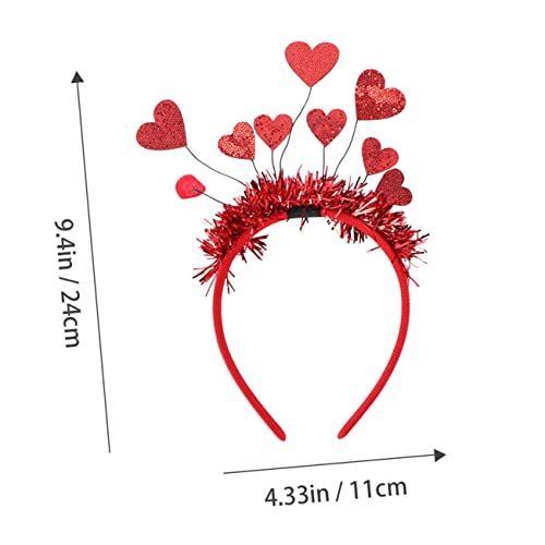 FOMIYES Valentinstag Haarreifen Damen Herz Stirnband Party Kopfschmuck Leicht Bequem für Karneval Fasching Kostüm Beach Party von FOMIYES
