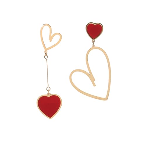 FOMIYES Herz Ohrringe Damen Asymmetrische Ohrstecker Valentinstag Schmuck Herzform Ohrhänger Für Party Hochzeit Alltag von FOMIYES