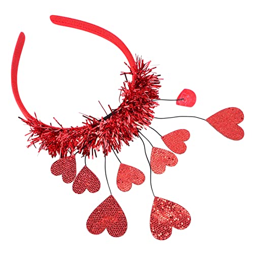 FOMIYES Valentinstag-Herz-Stirnband Pailletten-Valentinstag-Haarband Rotes Herz-Boppers-Haarband Für Mädchen von FOMIYES