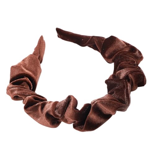 FOMIYES Velours Haarreif Damen Reddish Eleganter Gefalteter Haarreifen Einzigartiges Design Große Haarschmuck für Frauen und Mädchen Geeignet für Partys Hochzeiten Dinner von FOMIYES