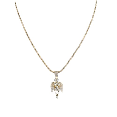 FOMIYES Vergoldete Angel Anhänger Halskette mit Funkelndem Zirkonia Modischer Schmuck für Damen und Herren Langlebig Detailreich Gestaltet Passend zu Vielfältigen Outfits von FOMIYES