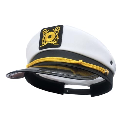 FOMIYES Verstellbare Matrosen Kapitänsmütze mit Gebogener Krempe Polyester Boot Captain Hat für Damen Herren Geeignet für Cosplay Party Halloween Festival Outdoors von FOMIYES