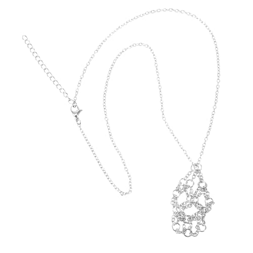 FOMIYES Verstellbare Metall Kristallhalter Kette mit Netzkäfig Anhänger Schmuck DIY Seilschnur für Natürliche Kristallsteine Langlebige Halskordel für Damen und Herren Eleganter von FOMIYES