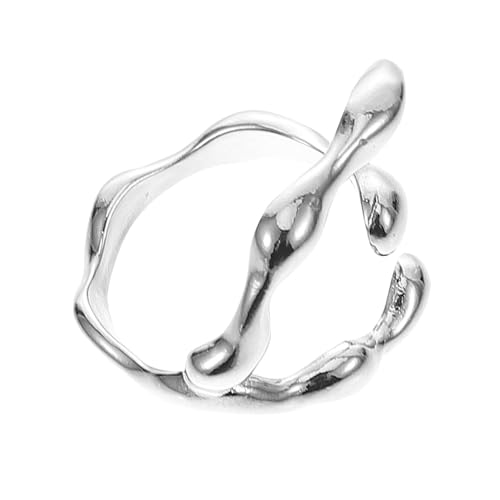 FOMIYES Verstellbarer Bamboo design Ring Silber Plattiert Offener Persönlichkeit Ring für Damen Herren Modischer Leichter Fingerschmuck mit Polierter Oberfläche als Geschenkidee von FOMIYES