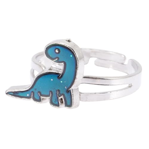 FOMIYES Verstellbarer Dinosaurier Farbwechsel Stimmungsring für Mädchen Frauen Temperaturempfindlicher Offener Bandring aus Langlebiger Design als Geschenkidee von FOMIYES