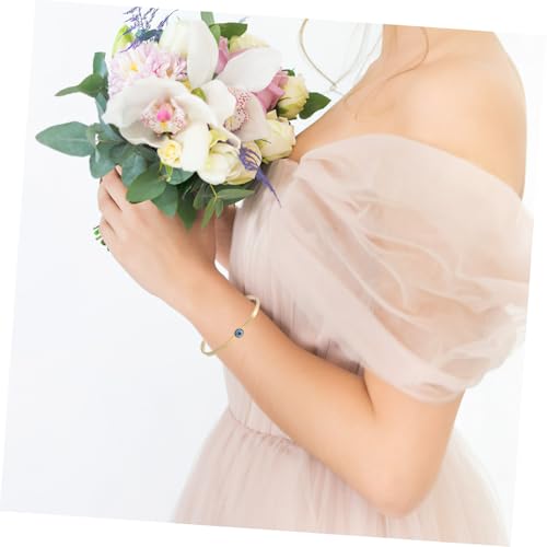 FOMIYES Verstellbarer Evil Eye Armreif aus Titanstahl Damen Schmuck Schutz Türkisches Blaues Auge Elegant von FOMIYES