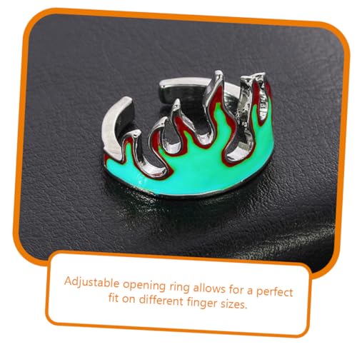 FOMIYES Verstellbarer Flammenring Damen Herren Modischer Offener Ring aus Langlebigem Metall Stylischer Schmuck für Vielseitige Outfits von FOMIYES