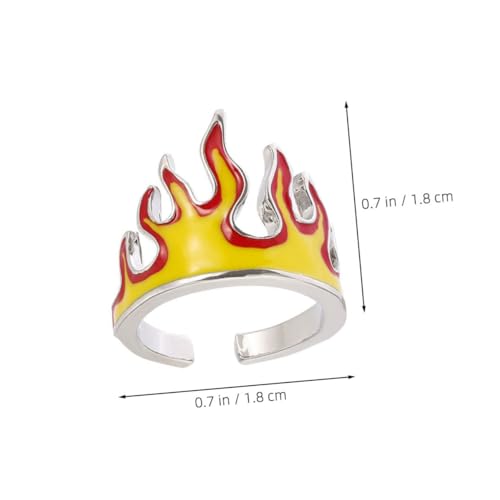 FOMIYES Verstellbarer Hip Hop Offener Flammenring Herren Damen Metall Schmuck Kreatives Design Leicht und Robust von FOMIYES