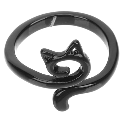 FOMIYES Verstellbarer Offener Damenring Katzenmotiv Metall Schmuck Modischer Auffälliger Fingerring für Alltag und Festtage Individuelles Accessoire für Frauen von FOMIYES