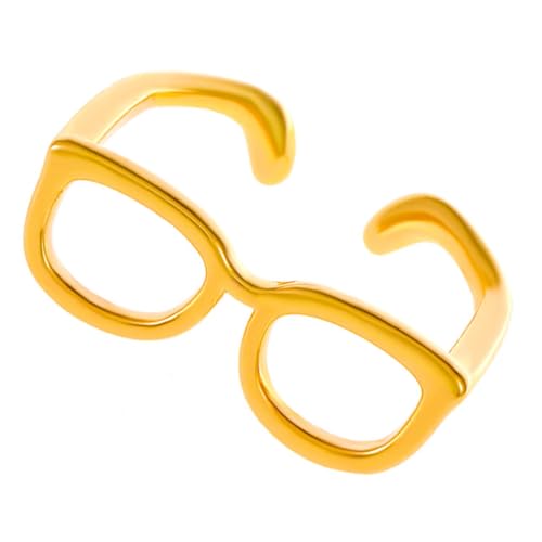 FOMIYES Verstellbarer Offener Fingerring in Brillendesign Modisches Schmuckstück für Damen und Herren Minimalistischer Eleganter Ring als für Freunde von FOMIYES