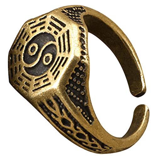 FOMIYES Offener Ring Verstellbar Taoismus-design Ästhetischer Fingerring Chinesisches Schmuckstück Herren Und Damenring Vintage-stil Für Abendpartys Alltag Und Kostüme von FOMIYES
