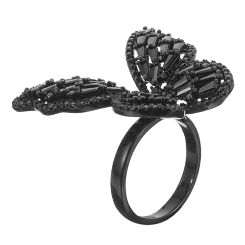 FOMIYES Schmetterlingsring Für Frauen Verstellbar Mit Zirkonen Offener Ring Als Damenschmuck Ästhetisches Schmuckdesign Für Teenager-mädchen von FOMIYES