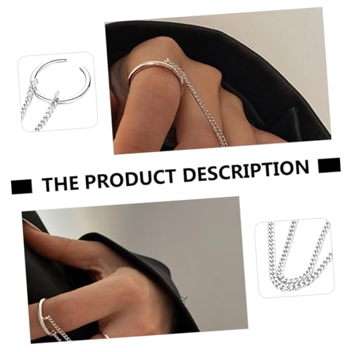 FOMIYES Verstellbarer Silberfarbener Ketten Offener Punk Schmuck für Damen und Herren Vintage Statement Fingerring mit Doppeltem Finger design Geeignet für Partys und Alltag von FOMIYES
