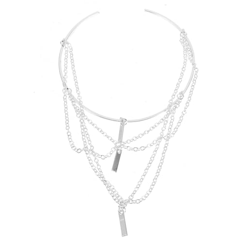 FOMIYES Verstellbarer Silberner Metall Armreif mit Ketten Design Leichter Robuster Oberarm Schmuck für Damen für Alltag und Festliche Anlässe Wie Geburtstag Hochzeit Weihnachten von FOMIYES