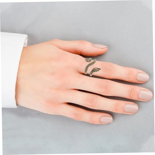 FOMIYES Verstellbarer Vintage Schlangenring Damen Offener Punk Schmuck Halloween Ring Retro Gothic Accessoire für Einzigartige Stil von FOMIYES