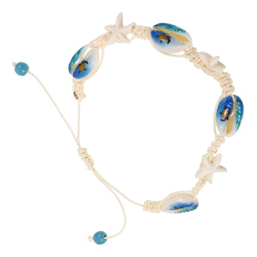 FOMIYES Verstellbares Boho Armband Schildkrötenanhänger Geflochtenes Strand Schmuckstück für Damen Vielseitig als Fußkettchen oder Halskette Tragbar für Urlaub und Alltag von FOMIYES