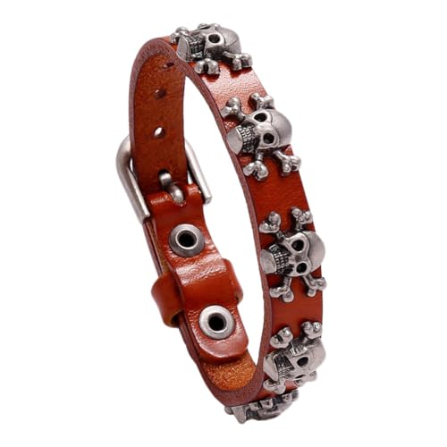 FOMIYES Verstellbares Punk Armband Hellbraunem mit Design Stylische Herren Wrist Chain für Alltag Party und von FOMIYES