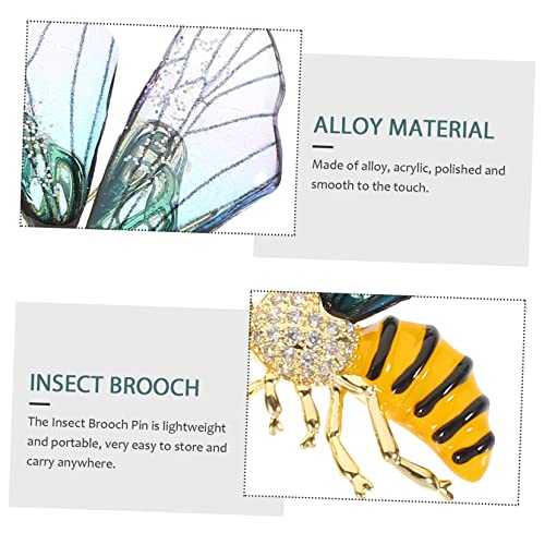 FOMIYES Vintage Bienen Brosche Pin mit Transparenten Acrylflügeln Leichte Anstecknadel für Kleidung Rucksack Schal Eleganter Retro Schmuck Langlebig Tragbar und Stilvoll von FOMIYES