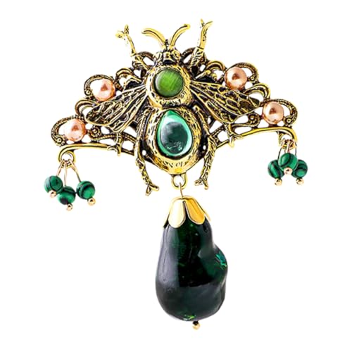 FOMIYES Vintage Bienen Brosche mit Perlenanhänger Anstecknadel für Damenkleidung Eleganter Retro Mode Schmuck Vielseitiges Accessoire für Jacken und Mäntel von FOMIYES