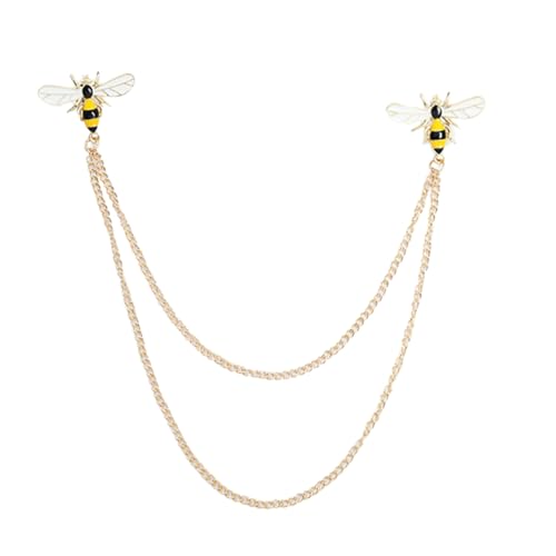 FOMIYES Vintage Bienenbrosche mit Kette Anstecknadel aus Metalllegierung Brosche für Kleidung Schal Hut Langlebig Farbintensiv Einfach zu Tragen Unisex Accessoire von FOMIYES