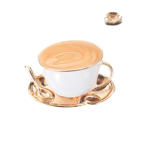FOMIYES Vintage Brosche Kaffeetassenform Dekorative Pullover Anstecknadel Stabile Strickjacken Clips Elegantes Schmuckornament für Damen und Herren Vielseitig für Kleidung und Schals von FOMIYES