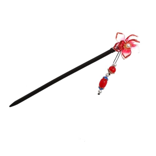 FOMIYES Vintage Chinesischer Haarschmuck Perlen Haarstab Handgefertigtem Glasblüten design Dekorativer Haarnadel für Damen Traditioneller Haarstab im Chinesischen Stil Langlebig und von FOMIYES