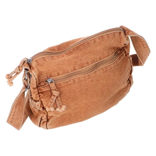 FOMIYES Vintage Denim Canvas Crossbody Bag Damen Großes Fassungsvermögen Mehrere Fächer Reißverschluss Schultertasche Robust Wetterfest Für Alltag Reisen Einkaufen von FOMIYES