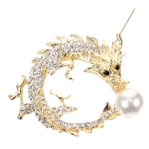 FOMIYES Vintage Drachen Brosche Pin Chinesischer Stil Robustes Material Strassbesetzt Vielseitiges Modeaccessoire für Anzüge Mäntel Partys Einzigartiges für Jubiläen und Geburtstage von FOMIYES