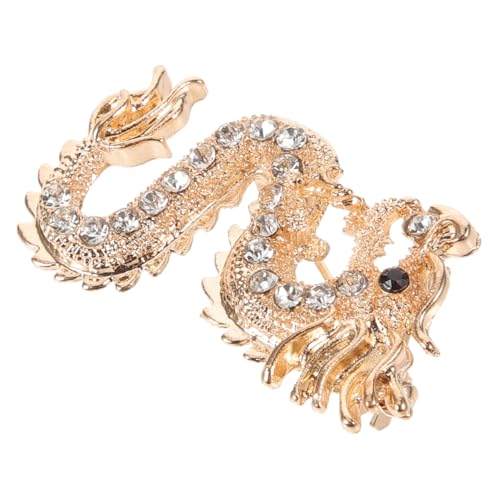 FOMIYES Vintage Drachenbrosche Goldfarbene Anstecknadel im Chinesischen Stil Robuste Kleidung Dekoration Eleganter Dragon Pin für Damen und Herren Vielseitiges Accessoire für Party und von FOMIYES