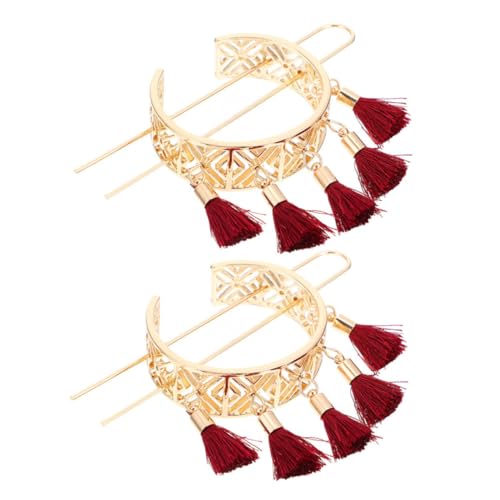 FOMIYES 2stücke Vintage Haarnadeln Mit Quaste Blumenverzierung Langlebiges Material Für Frauen Und Mädchen Haar Zubehör Für Styling von FOMIYES