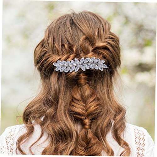 FOMIYES Vintage Haarklammer mit Funkelnden Strass Elastische Spange Silber Zierlicher Haarschmuck für Damen und Mädchen Festhaltend Geeignet für Partys Hochzeiten Alltag von FOMIYES