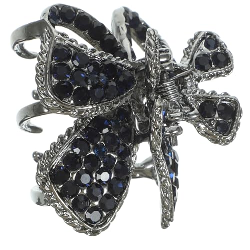 FOMIYES Vintage Haarklammer mit Funkelnden Strasssteinen Mittelgroßer Metall Haarkralle Dutt Halter für Damen und Mädchen Robuster Ponytail Clip für Dickes und Langes Haar für Festliche von FOMIYES