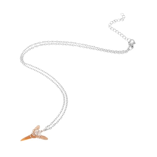 FOMIYES Vintage Haifischzahn Anhänger Halskette mit Silberner Kette Handgefertigter Schmuck Einzigartiges Retro Design Cooler Beach Schmuck für Teenager Jungen und Mädchen von FOMIYES