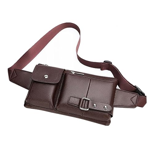 FOMIYES Herren Bauchtasche Aus Pu-Material Vintage-Design Multifunktions-Tasche Mit Reißverschluss Geeignet Als Hüfttasche Crossbody-Tasche Oder Schultertasche Für Reisen Wandern Und von FOMIYES