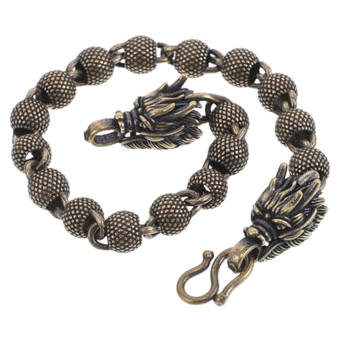 FOMIYES Kupferarmband Mit Drachenkopf Charm Für Männer Und Frauen Aus Reinem Kupfer Vintage-stil Graviertes Armband Perlenarmband Für Alltag von FOMIYES