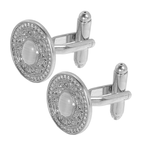 FOMIYES Vintage Manschettenknöpfe Kupfer mit Rundem Blumenmuster und Funkelnden Strasssteinen Unisex Formelle Schmuckstücke für Smokinghemden Elegante Tuxedo Shirt Studs für Herren und von FOMIYES