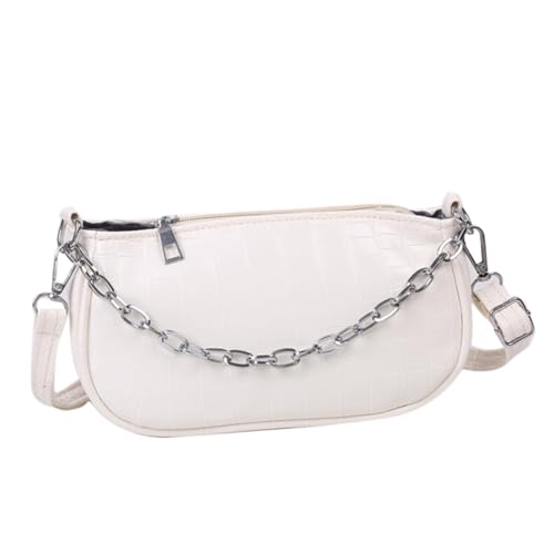 FOMIYES Vintage PU Crossbody Bag Damen Schultertasche Verstellbarer Trageriemen Retro Messenger Bag Weiß Modisch Vielseitig Einsetzbar für Alltag und Freizeit von FOMIYES