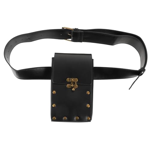 FOMIYES Vintage PU Gürteltasche im Punk Stil Kleine Strapazierfähige Bauchtasche für Outdoor Sport und Freizeit Modische Retro Hüfttasche für Damen und Herren Vielseitige Hüfttasche mit von FOMIYES