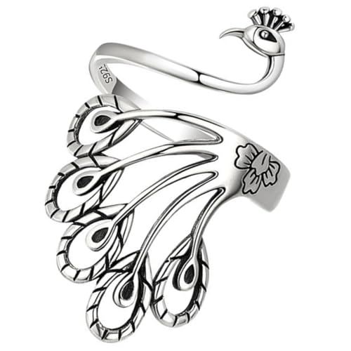 FOMIYES Vintage Pfauenring für Damen Einstellbarer Animal Finger Ring im Ethnischen Stil als für Strickprojekte Robust und von FOMIYES