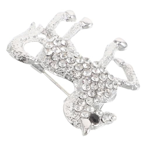 FOMIYES Vintage Pferdebrosche mit Funkelnden Strasssteinen Stabile Zinklegierung Modisches Accessoire für Damen und Herren Dekorativer Ansteckpin für Pullover und Kleidung Silberfarben von FOMIYES