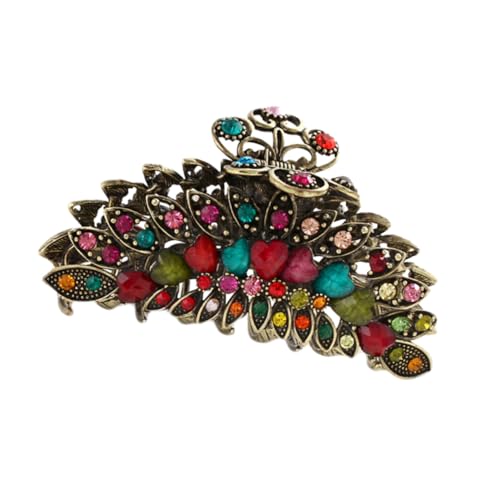 FOMIYES Vintage Strasssteine Haarklammer Retro Klemmclips Für Damen Dekorative Klammern Mit Kristallen Krallenclips Für Haare Aufrollen Coole Haarspange Für Heißen Sommer von FOMIYES