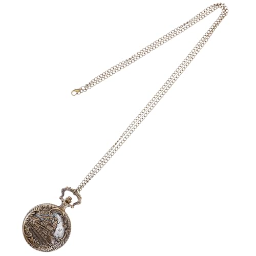 FOMIYES Vintage Taschenuhr mit Quarzwerk Ziffern Gravierte Taschenuhr mit Kette für Männer Klassisch Nostalgisch für Täglichen Gebrauch Besondere Anlässe von FOMIYES