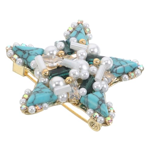 FOMIYES Brosche Mit Türkisfarbenen Perlen Schal-clip Und Kleidungsaccessoire Für Damen Vintage-design Für Strandparty-kleid Und Sommer-outfits von FOMIYES